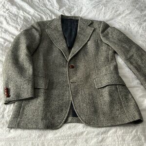 Harris tweed herringbone blazer sz M, 100% wool